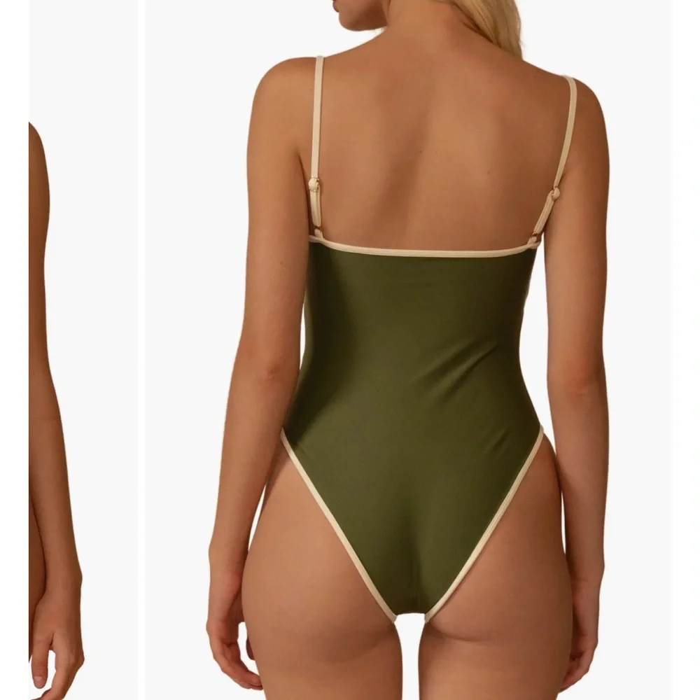 MONTCE Jacelyn Binded One-Piece Swimsuit Olive Cream Binded